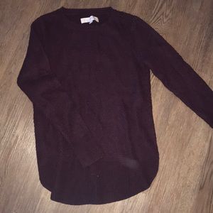 Maroon waffle sweater LOFT